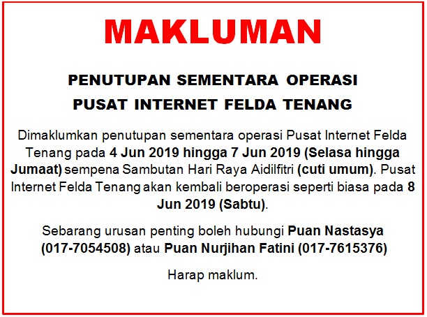 NOTIS PENUTUPAN PUSAT INTERNET