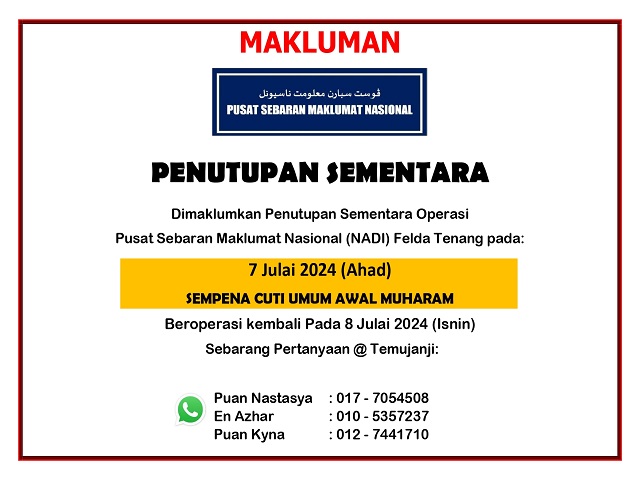 NOTIS PENUTUPAN awal muharam